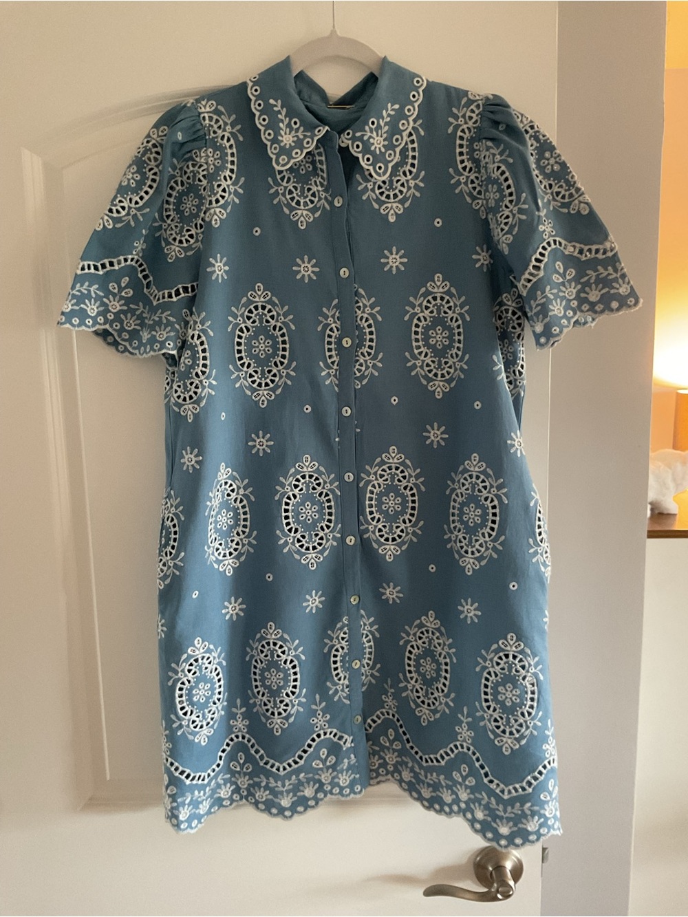 Magaschoni mini lined blue dress size M